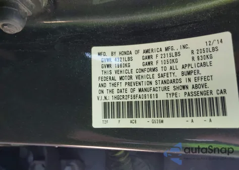2015 Honda Accord Sport from USA, damaged, VIN 1HGCR2F56FA091619